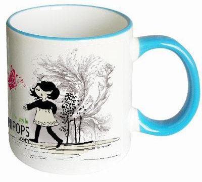 蓝色边彩杯