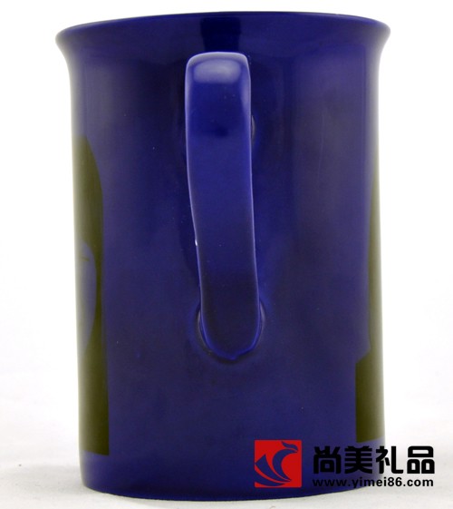 蓝色骨瓷变色杯