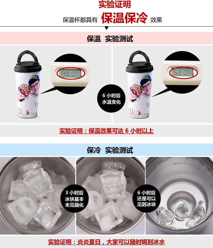锥形照片保温杯定制